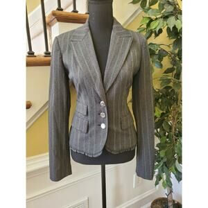 Selé Women's Pinstripe Blazer size 3/4, polyester, rayon, spandex